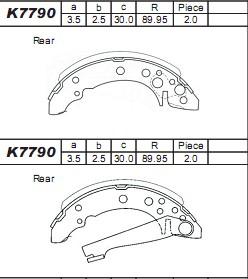 Asimco K7790 - Kit ganasce freno autozon.pro