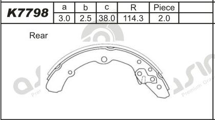 Asimco K7798 - Kit ganasce freno autozon.pro