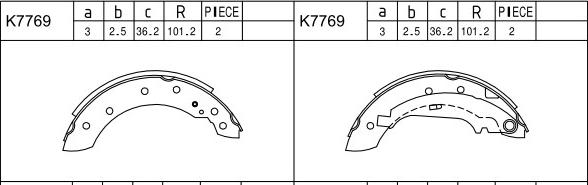 Asimco K7769 - Kit ganasce freno autozon.pro