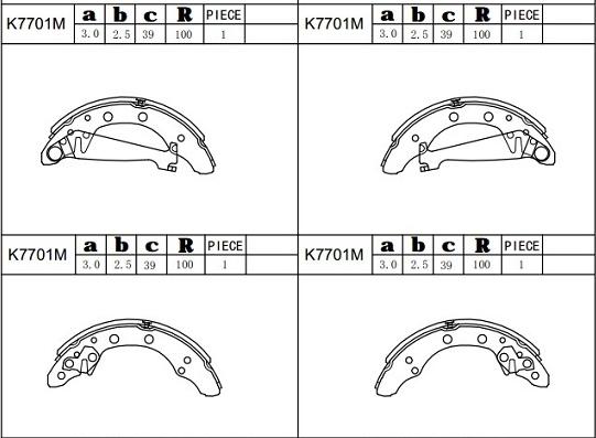 Asimco K7701M - Kit ganasce freno autozon.pro