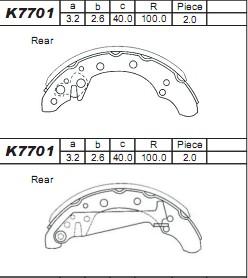 Asimco K7701 - Kit ganasce freno autozon.pro