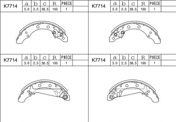 Asimco K7714 - Kit ganasce freno autozon.pro