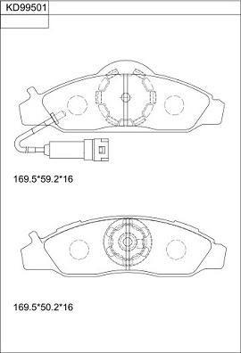 Asimco KD99501 - Kit pastiglie freno, Freno a disco autozon.pro