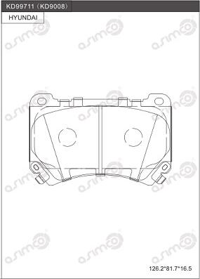 Asimco KD9008 - Kit pastiglie freno, Freno a disco autozon.pro