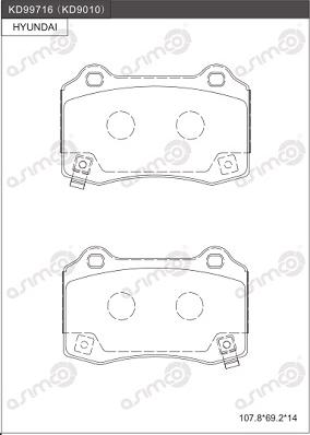 Asimco KD9010 - Kit pastiglie freno, Freno a disco autozon.pro