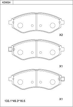 Asimco KD9024 - Kit pastiglie freno, Freno a disco autozon.pro