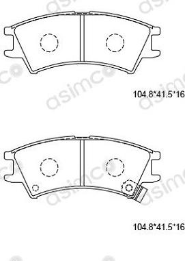 Asimco KD9748 - Kit pastiglie freno, Freno a disco autozon.pro