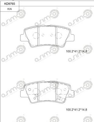 Asimco KD9765 - Kit pastiglie freno, Freno a disco autozon.pro