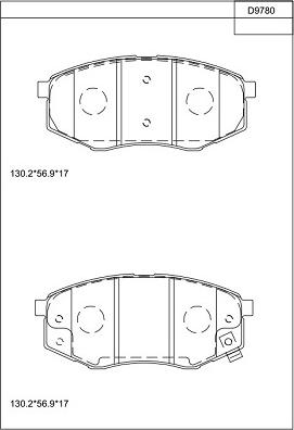 Asimco KD9780 - Kit pastiglie freno, Freno a disco autozon.pro