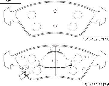 Asimco KD9731 - Kit pastiglie freno, Freno a disco autozon.pro