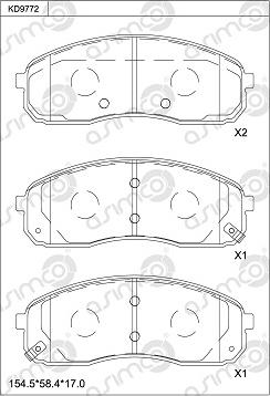 Asimco KD9772 - Kit pastiglie freno, Freno a disco autozon.pro