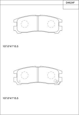 Asimco KD4624F - Kit pastiglie freno, Freno a disco autozon.pro