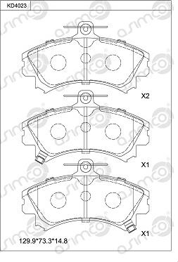 Asimco KD4023 - Kit pastiglie freno, Freno a disco autozon.pro