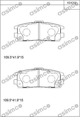 Asimco KD4202 - Kit pastiglie freno, Freno a disco autozon.pro