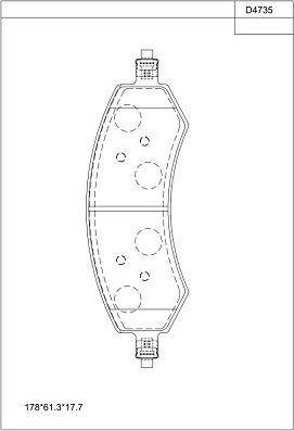 Asimco KD4735 - Kit pastiglie freno, Freno a disco autozon.pro