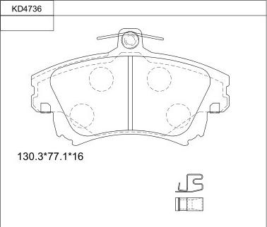 Asimco KD4736 - Kit pastiglie freno, Freno a disco autozon.pro