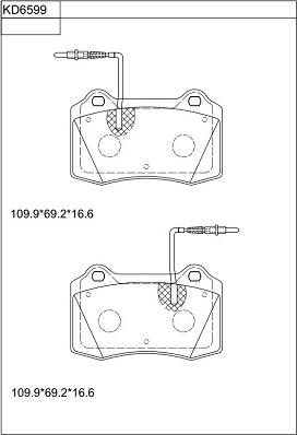 Asimco KD6599 - Kit pastiglie freno, Freno a disco autozon.pro