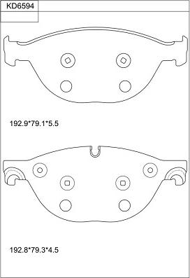 Asimco KD6594 - Kit pastiglie freno, Freno a disco autozon.pro