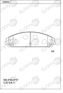 Asimco KD6542 - Kit pastiglie freno, Freno a disco autozon.pro