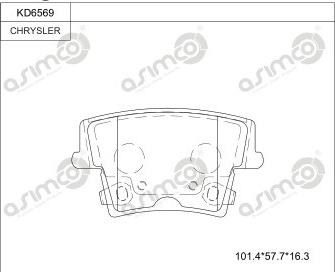 Asimco KD6569 - Kit pastiglie freno, Freno a disco autozon.pro