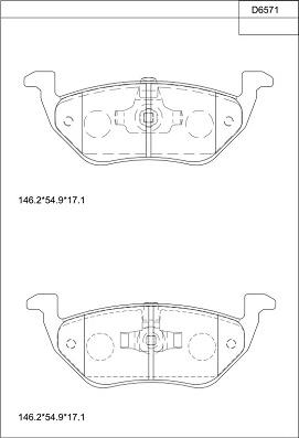 Asimco KD6571 - Kit pastiglie freno, Freno a disco autozon.pro