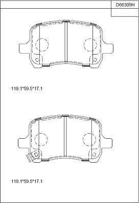 Asimco KD66309H - Kit pastiglie freno, Freno a disco autozon.pro