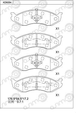 Asimco KD6054 - Kit pastiglie freno, Freno a disco autozon.pro