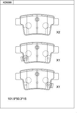 Asimco KD6068 - Kit pastiglie freno, Freno a disco autozon.pro