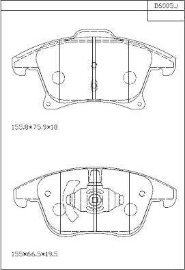 Asimco KD6005 - Kit pastiglie freno, Freno a disco autozon.pro