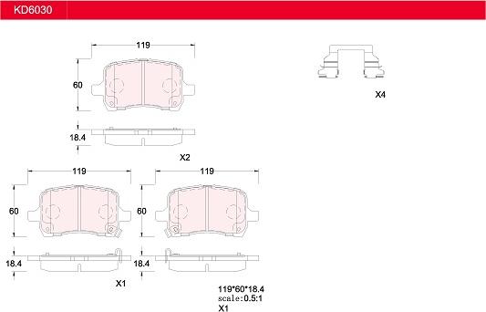 Asimco KD6030 - Kit pastiglie freno, Freno a disco autozon.pro