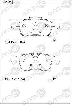 Asimco KD6167 - Kit pastiglie freno, Freno a disco autozon.pro