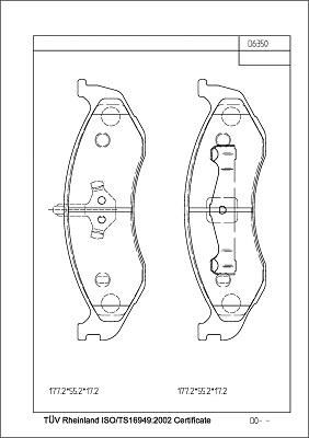 Asimco KD6350 - Kit pastiglie freno, Freno a disco autozon.pro