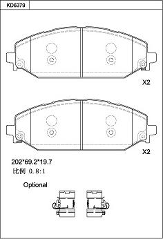 Asimco KD6379 - Kit pastiglie freno, Freno a disco autozon.pro