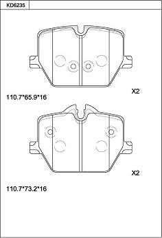 Asimco KD6235 - Kit pastiglie freno, Freno a disco autozon.pro