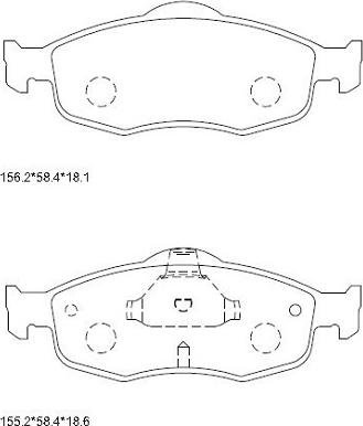 Asimco KD6710 - Kit pastiglie freno, Freno a disco autozon.pro