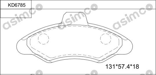 Asimco KD6785 - Kit pastiglie freno, Freno a disco autozon.pro