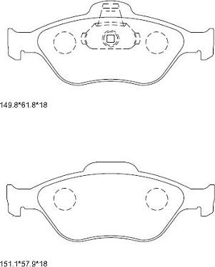 Asimco KD6776 - Kit pastiglie freno, Freno a disco autozon.pro