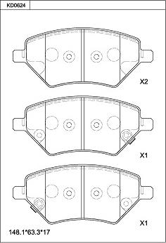 Asimco KD0624 - Kit pastiglie freno, Freno a disco autozon.pro