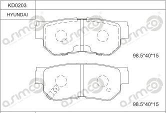 Asimco KD0203 - Kit pastiglie freno, Freno a disco autozon.pro