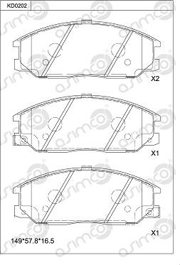 Asimco KD0202 - Kit pastiglie freno, Freno a disco autozon.pro