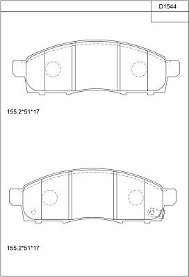 Asimco KD1544 - Kit pastiglie freno, Freno a disco autozon.pro