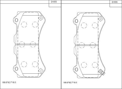 Asimco KD1555 - Kit pastiglie freno, Freno a disco autozon.pro