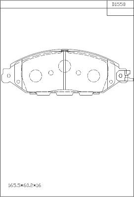 Asimco KD1550 - Kit pastiglie freno, Freno a disco autozon.pro