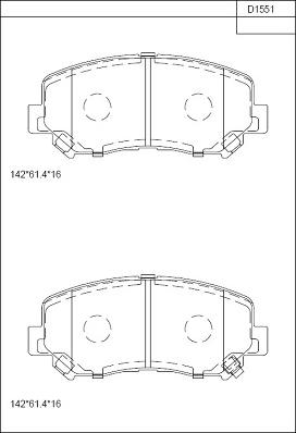 Asimco KD1551 - Kit pastiglie freno, Freno a disco autozon.pro