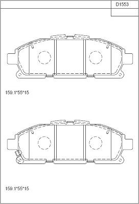 Asimco KD1553 - Kit pastiglie freno, Freno a disco autozon.pro