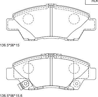 Asimco KD1506 - Kit pastiglie freno, Freno a disco autozon.pro