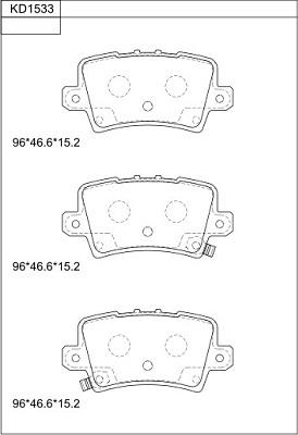 Asimco KD1533 - Kit pastiglie freno, Freno a disco autozon.pro