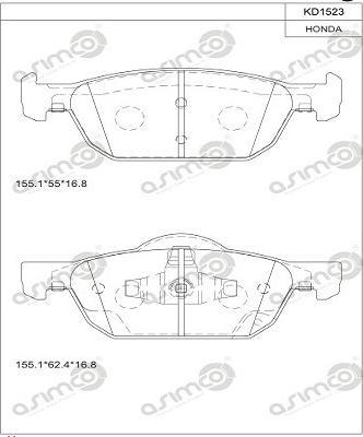 Asimco KD1523 - Kit pastiglie freno, Freno a disco autozon.pro