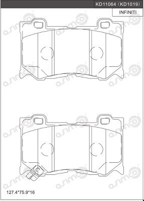 Asimco KD1019 - Kit pastiglie freno, Freno a disco autozon.pro