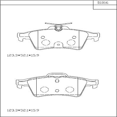 Asimco KD1016 - Kit pastiglie freno, Freno a disco autozon.pro